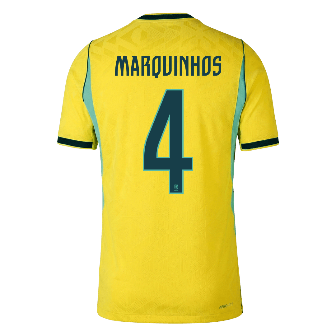 Authentic MARQUINHOS #4 Brazil Home Football Shirt 2026