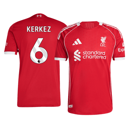 Authentic KERKEZ #6 Liverpool Home Soccer Jersey 2025/26 Red