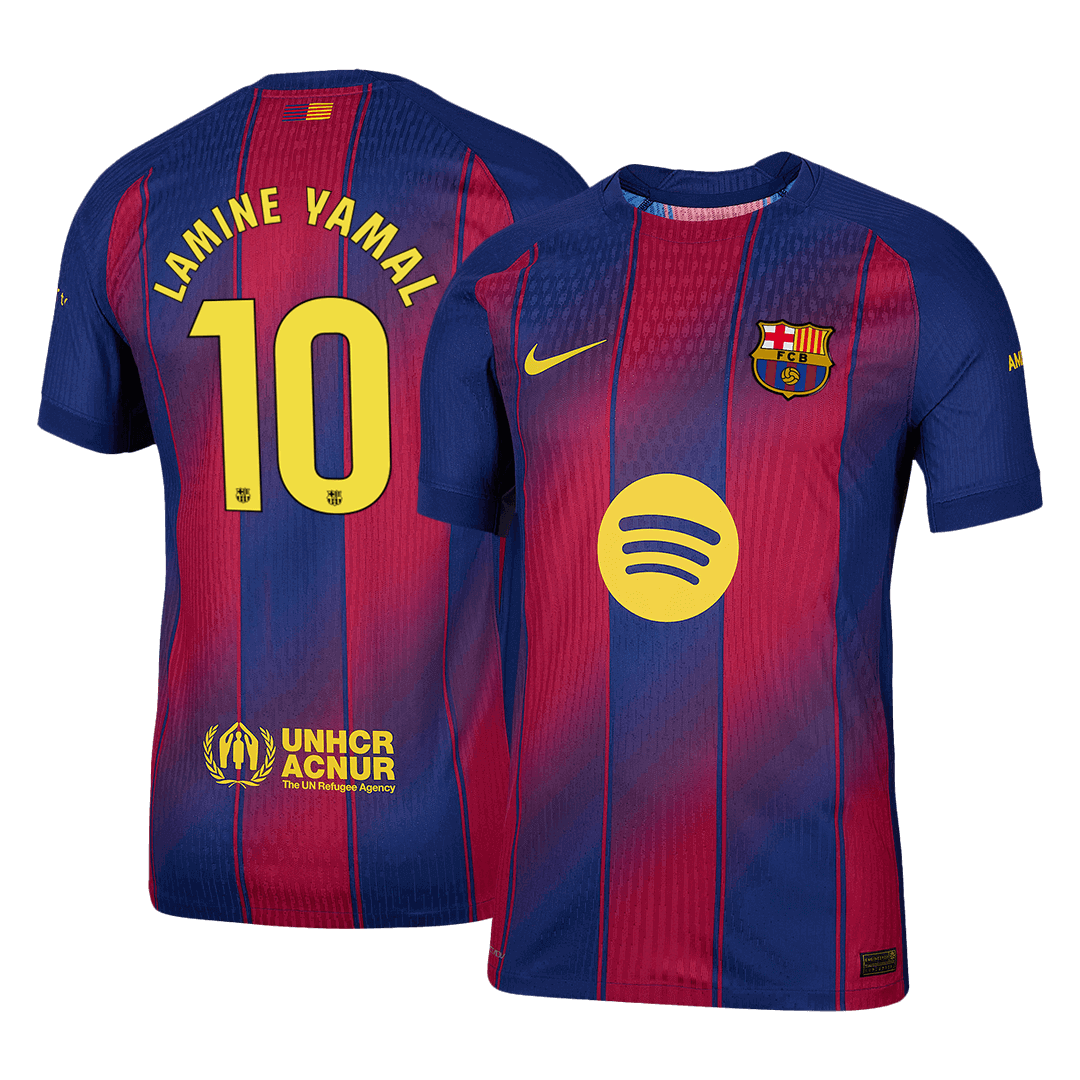 Authentic  LAMINE YAMAL #10 Barcelona Home Soccer Jersey 2025/26 Red&Blue