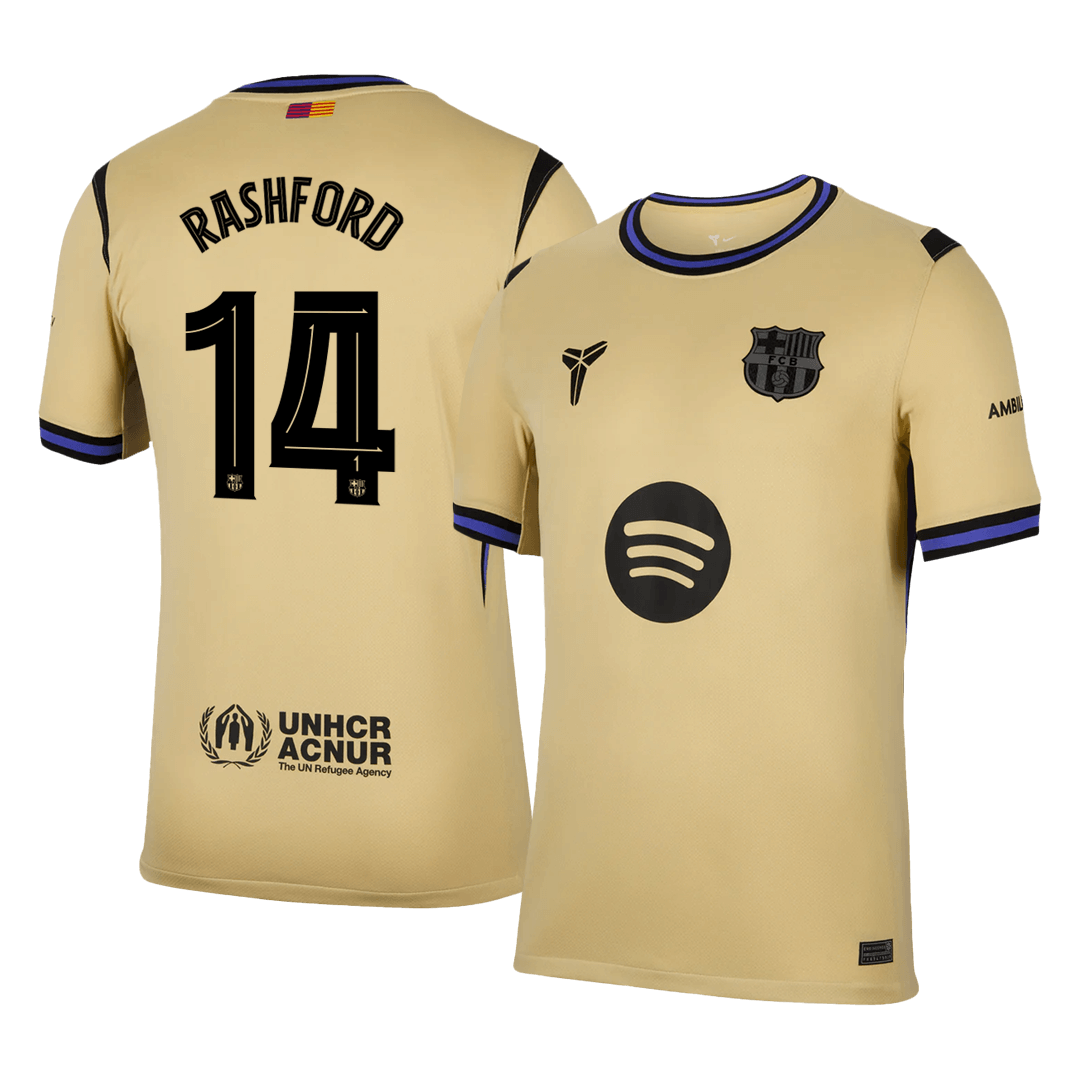 RASHFORD #14 Barcelona Away Soccer Jersey 2025/26 Yellow - UCL