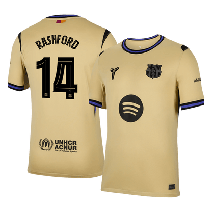 RASHFORD #14 Barcelona Away Soccer Jersey 2025/26 Yellow - UCL