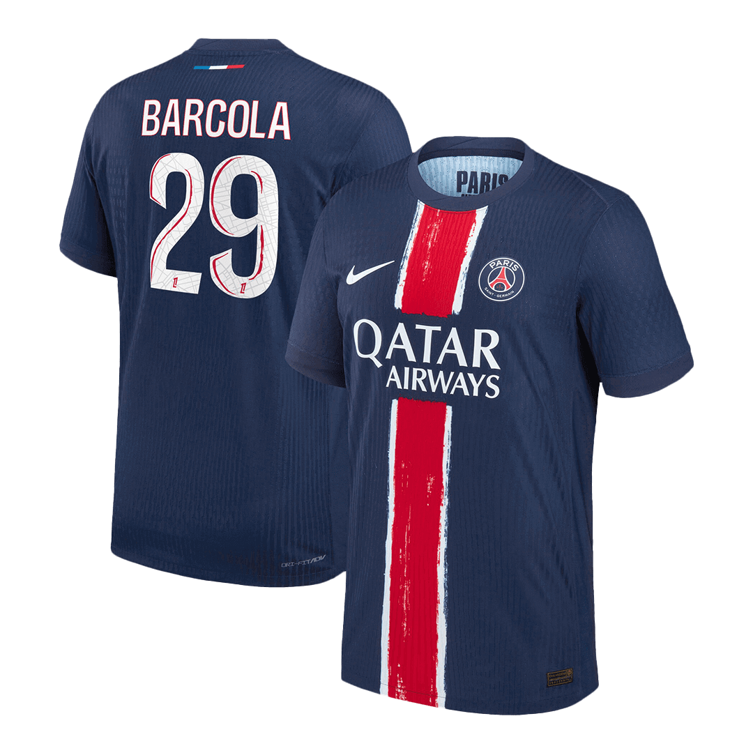 Authentic  BARCOLA #29 PSG Home Soccer Jersey 2024/25 Navy