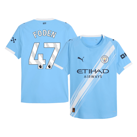 Authentic  FODEN #47 Manchester City Home Soccer Jersey 2025/26 Blue