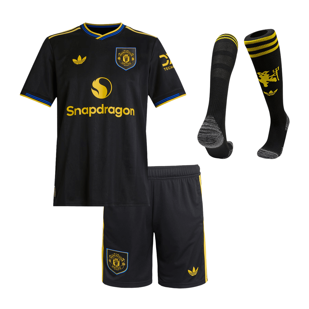 Kid's Manchester United Third Away Soccer Jersey Kit(Jersey+Shorts+Socks) 2025/26