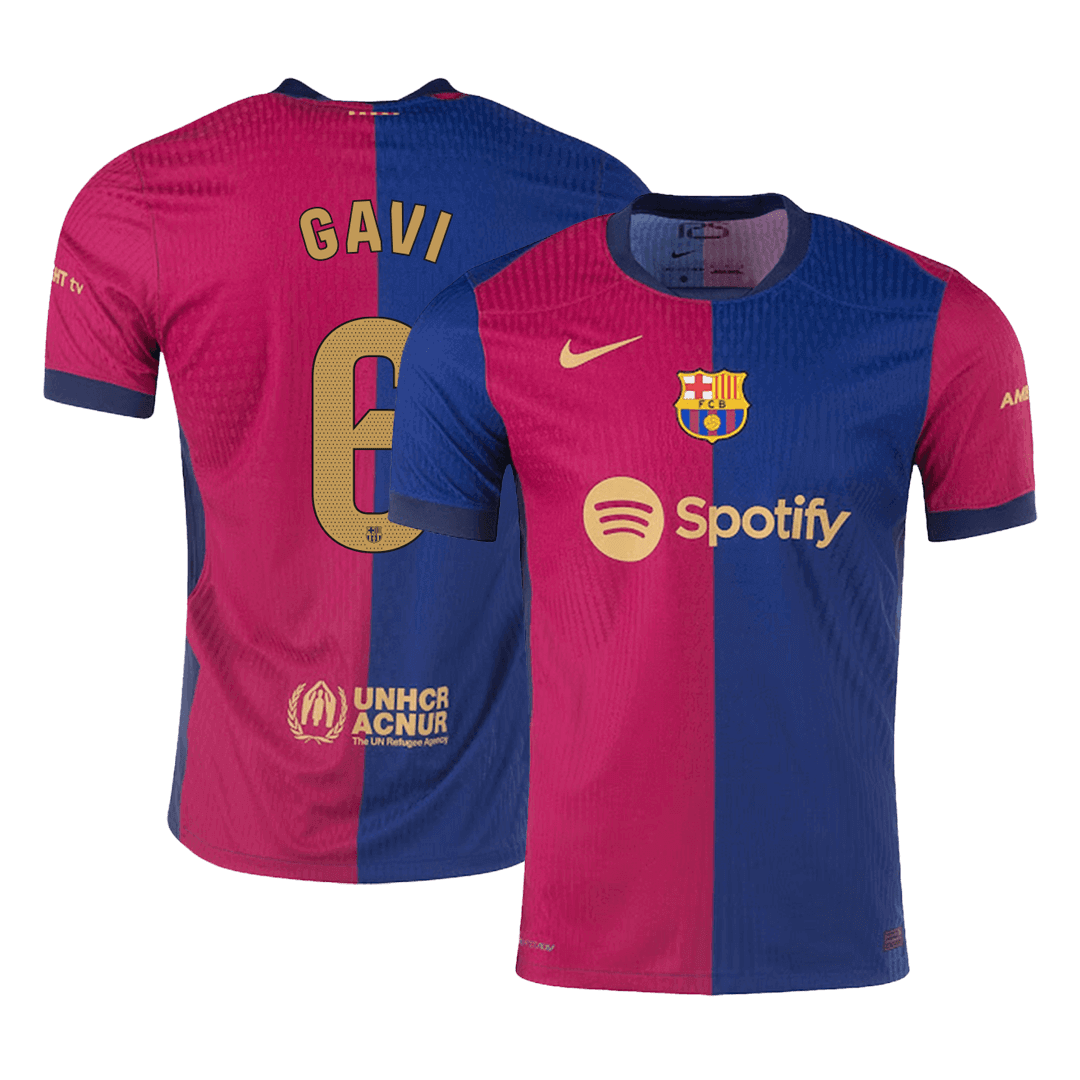 Authentic  GAVI #6 Barcelona Home Football Shirt 2024/25- - old sponsor