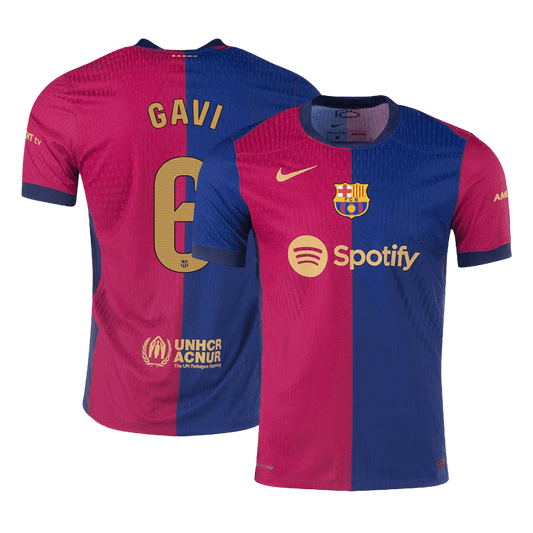 Authentic  GAVI #6 Barcelona Home Football Shirt 2024/25- - old sponsor