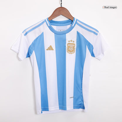 Kid's Argentina Home Soccer Jersey Kit(Jersey+Shorts+Socks) Copa America 2024