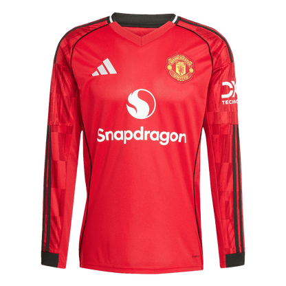 Manchester United Home Long Sleeve Soccer Jersey 2025/26 Red