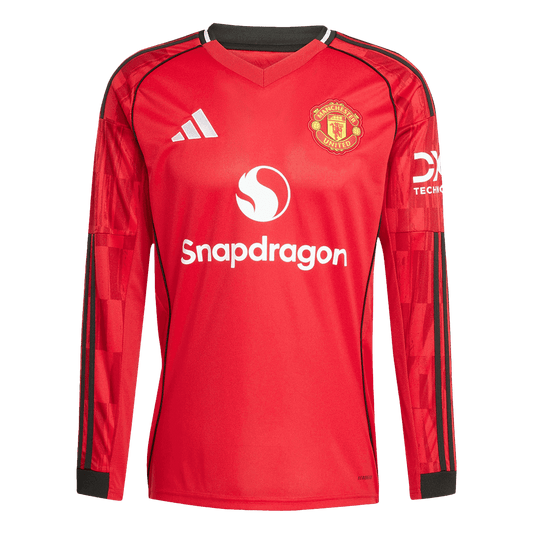 Manchester United Home Long Sleeve Soccer Jersey 2025/26 Red