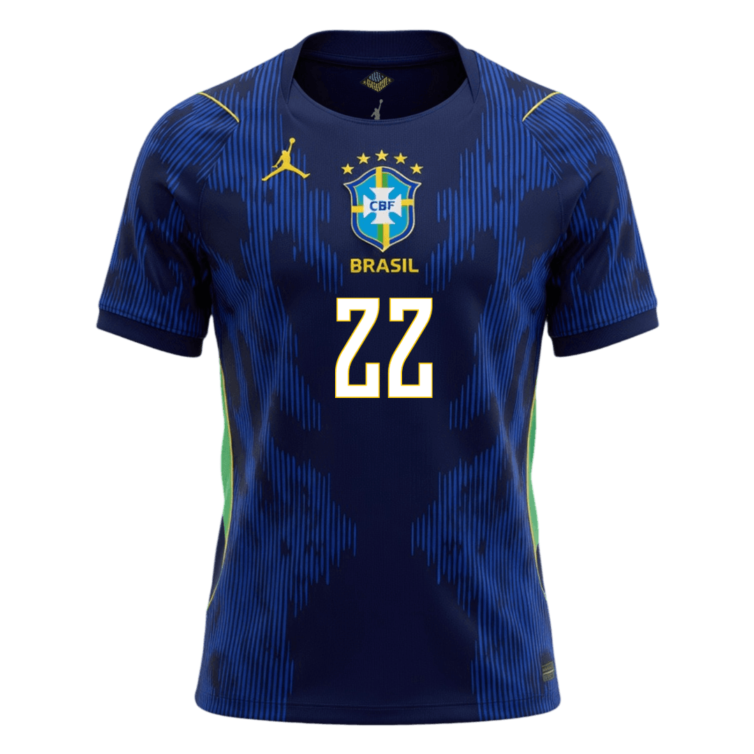 JOÃO PEDRO #22 Brazil Away Football Shirt World Cup 2026 Navy
