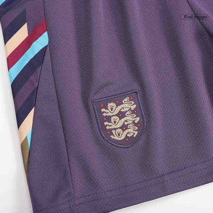 Kid's England Away Soccer Jersey Kit(Jersey+Shorts) Euro 2024