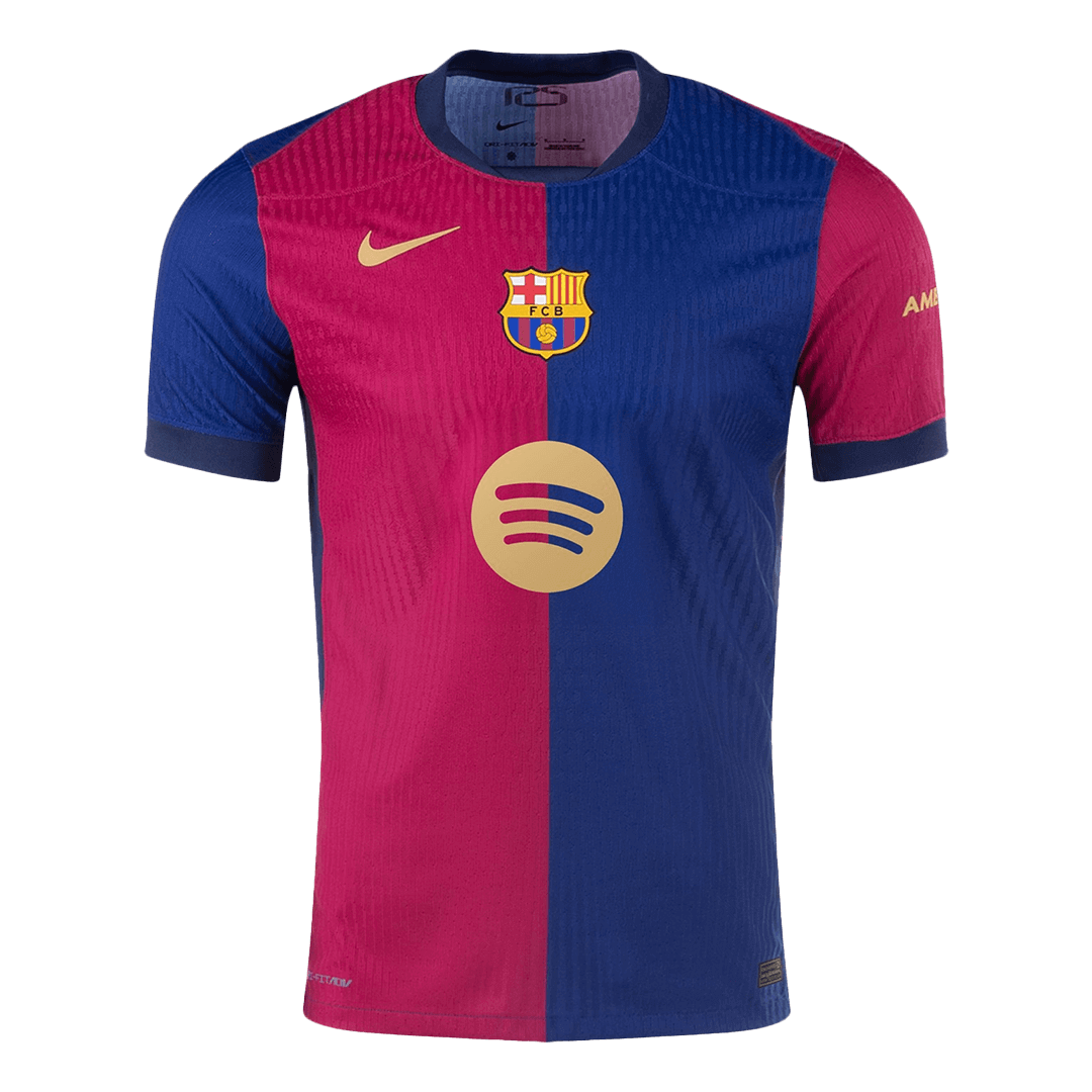 Authentic F.DE JONG #21 Barcelona Home Soccer Jersey 2024/25 - Spotify Logo Without Text
