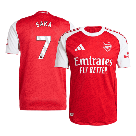 Authentic SAKA #7 Arsenal Home Soccer Jersey 2025/26 Red