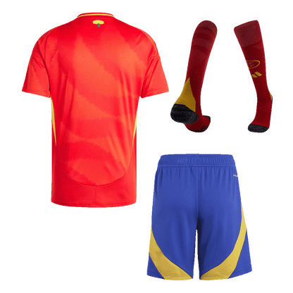 Spain Home Soccer Jersey Kit(Jersey+Shorts+Socks) Euro 2024