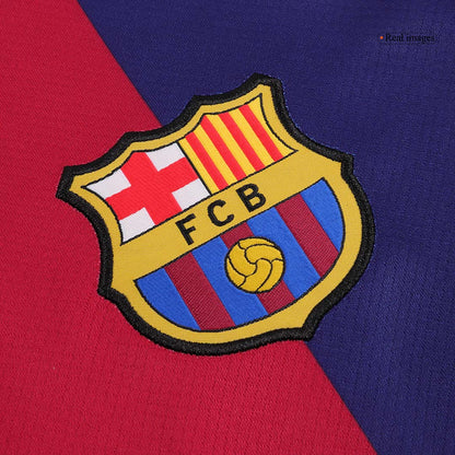 LEWANDOWSKI #9 Barcelona Home Soccer Jersey 2024/25 - Spotify Logo Without Text