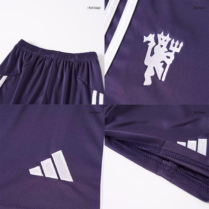 Kid's Manchester United Away Soccer Jersey Kit(Jersey+Shorts+Socks) 2025/26 White