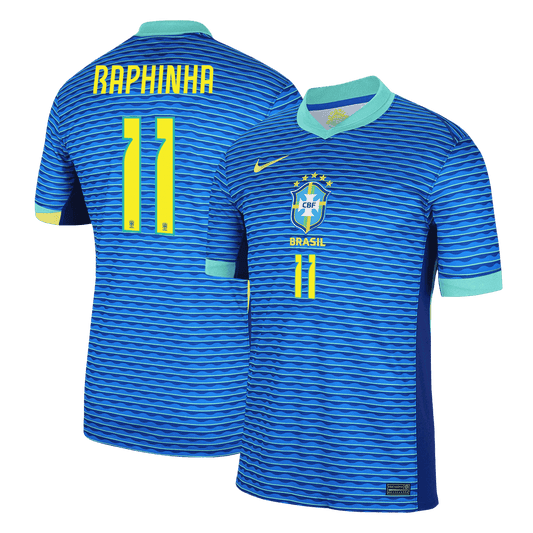 RAPHINHA #11 Brazil Away Soccer Jersey Copa America 2024