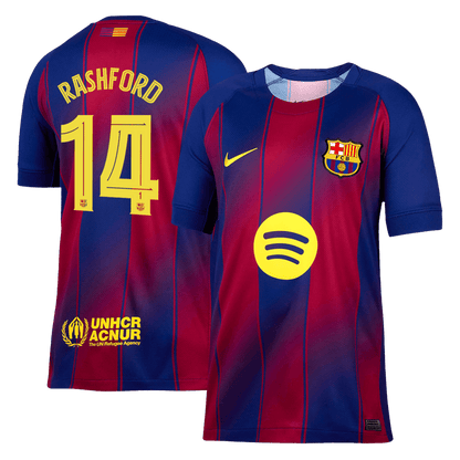 RASHFORD #14 Barcelona Home Soccer Jersey 2025/26 Red&Blue - UCL