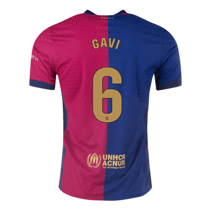 Authentic GAVI #6 Barcelona Home Soccer Jersey 2024/25 - Spotify Logo Without Text