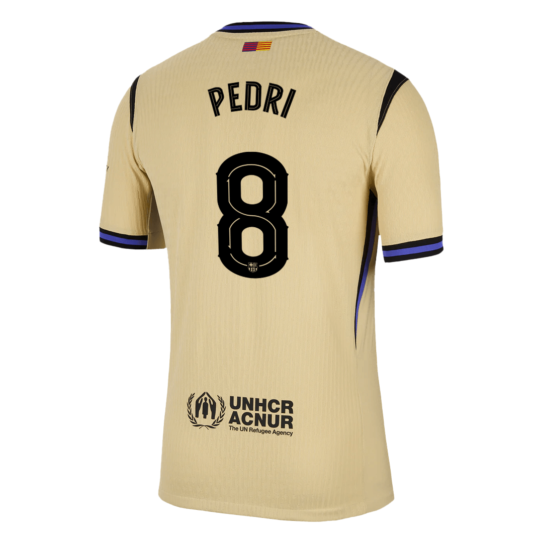 Authentic PEDRI #8 Barcelona Away Soccer Jersey 2025/26 Yellow - UCL