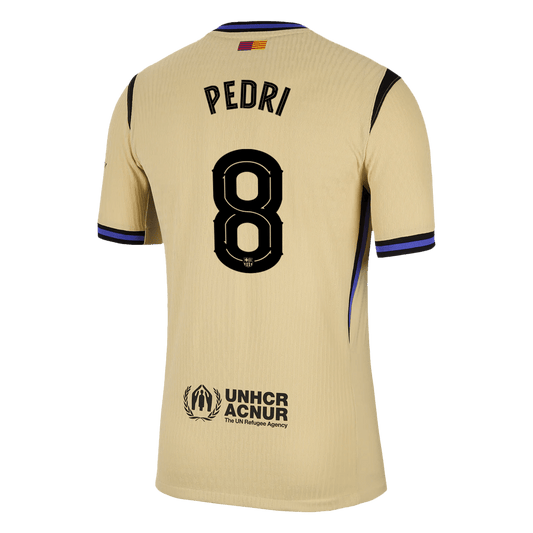 Authentic PEDRI #8 Barcelona Away Soccer Jersey 2025/26 Yellow - UCL