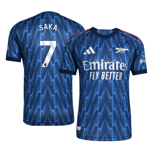 Authentic SAKA #7 Arsenal Away Soccer Jersey 2025/26 Blue
