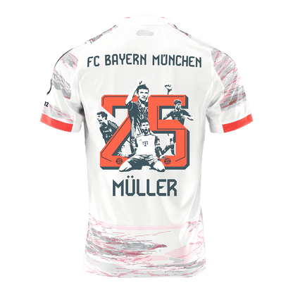 MÜLLER Special #25 Bayern Munich Away Soccer Jersey 2025/26 White