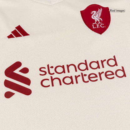 Kid's Liverpool Away Soccer Jersey Kit(Jersey+Shorts+Socks) 25/26 White
