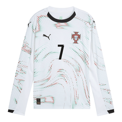RONALDO #7 Portugal Away Long Sleeve Soccer Jersey 2025 White