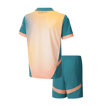 Kid's Manchester City Fourth Away 'Definitely City' Football Shirt Kit (Shirt+Shorts) 2024/25