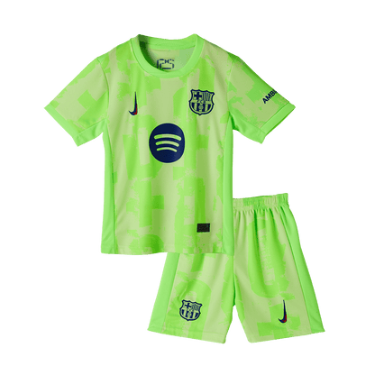 Kid's Barcelona Third Away Football Shirt Kit(Shirt+Shorts) 2024/25 - UCL (Spotify Logo Without Text)