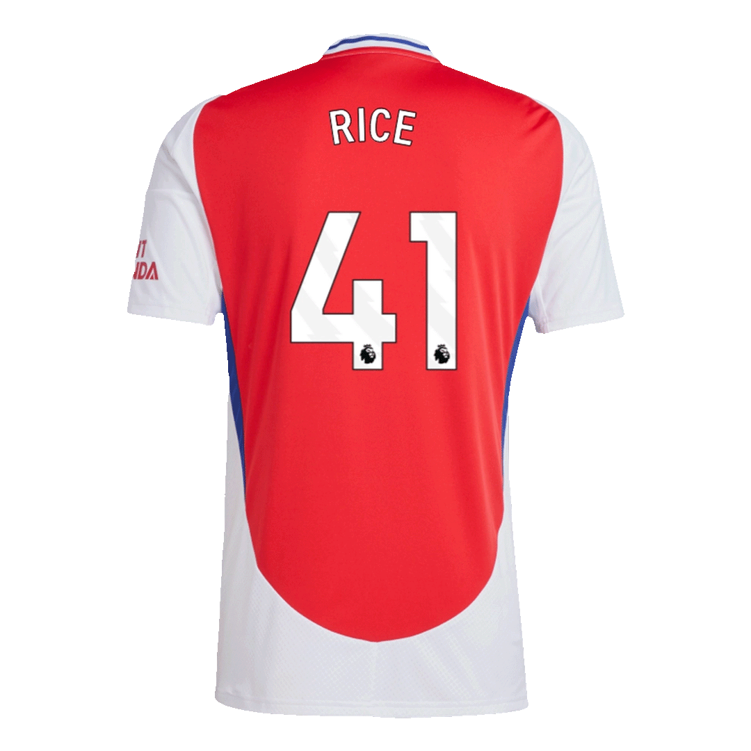 RICE #41 Arsenal Home Soccer Jersey Red