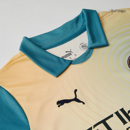Kid's Manchester City Fourth Away 'Definitely City' Football Shirt Kit (Shirt+Shorts) 2024/25