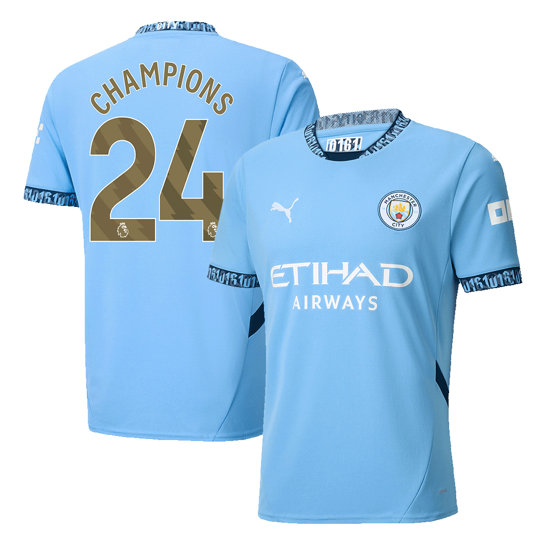 CHAMPIONS #24 Manchester City Home Football Shirt