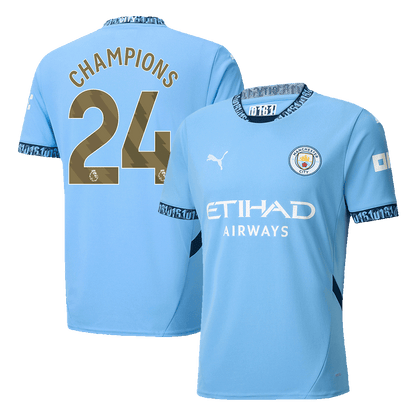 CHAMPIONS #24 Manchester City Home Football Shirt
