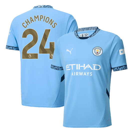 CHAMPIONS #24 Manchester City Home Football Shirt