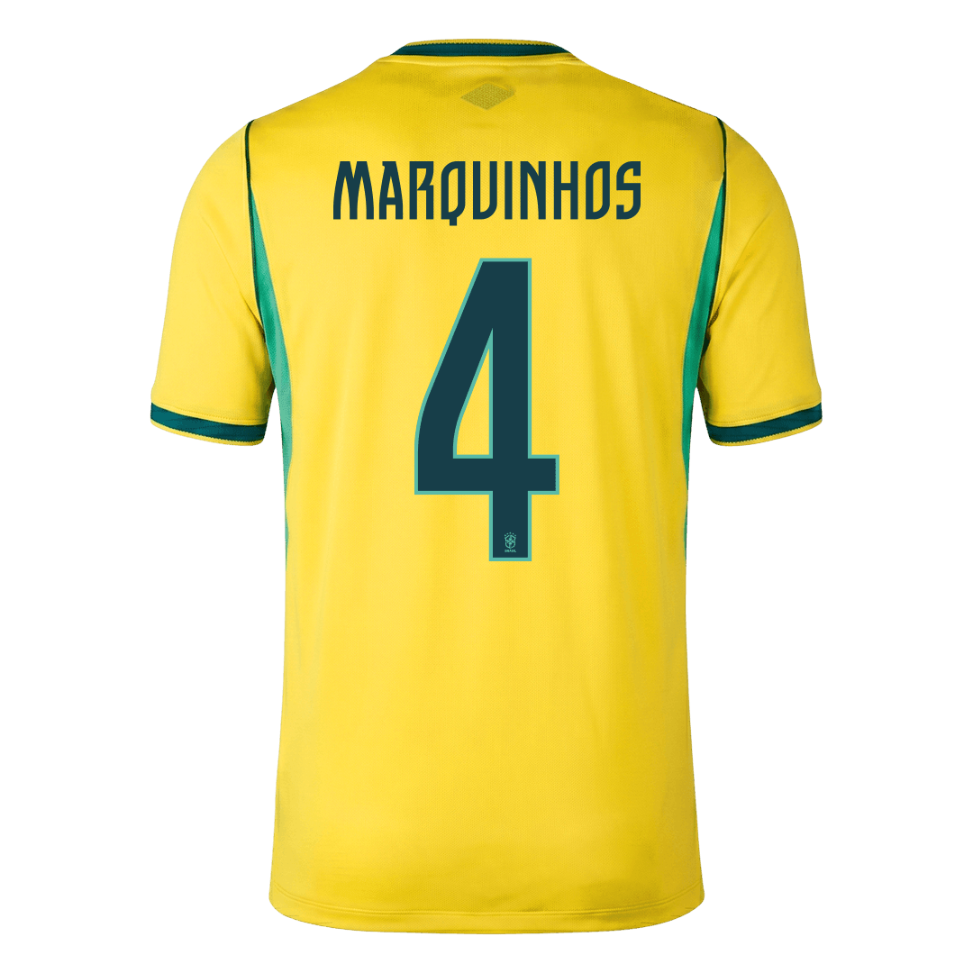 MARQUINHOS #4 Brazil Home Football Shirt World Cup 2026 Yellow