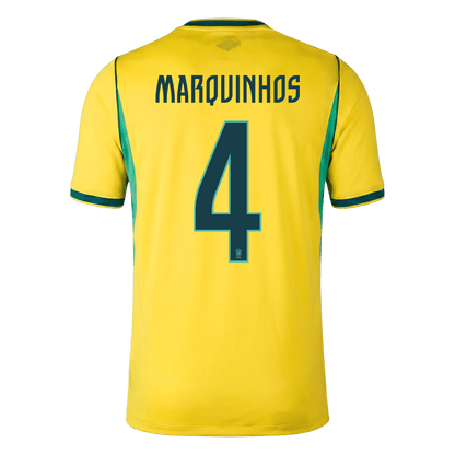 MARQUINHOS #4 Brazil Home Football Shirt World Cup 2026 Yellow