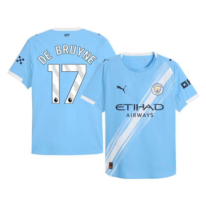 Authentic DE BRUYNE #17 Manchester City Home Soccer Jersey 2025/26 Blue