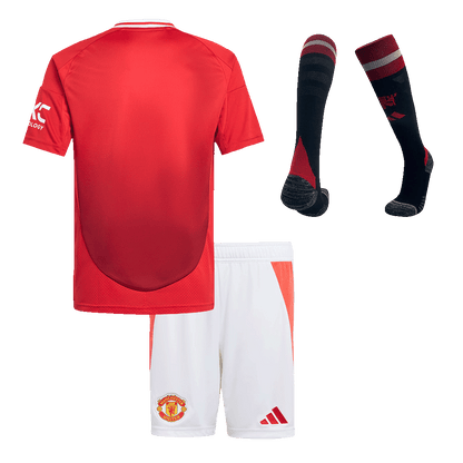 Kid's Manchester United Home Football Shirt Kit (Shirt+Shorts+Socks) 2024/25