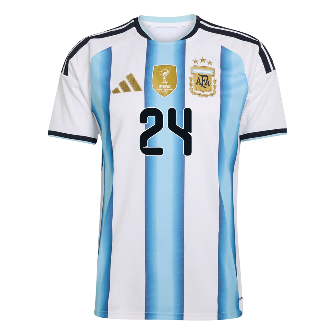 E. FERNÁNDEZ #24 Argentina Home Football Shirt World Cup 2026 Blue&White