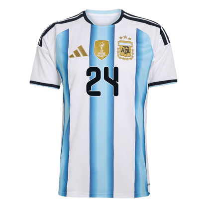 E. FERNÁNDEZ #24 Argentina Home Football Shirt World Cup 2026 Blue&White