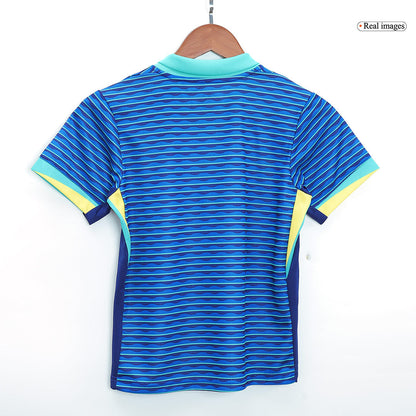 Kid's Brazil Away Soccer Jersey Kit(Jersey+Shorts) Copa America 2024
