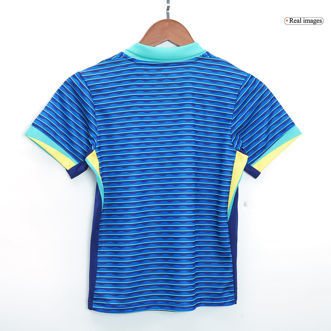 Kid's Brazil Away Soccer Jersey Kit(Jersey+Shorts+Socks) Copa America 2024