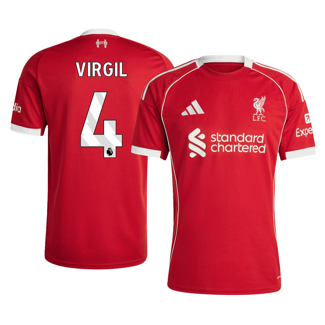 VIRGIL #4 Liverpool Home Soccer Jersey 2025/26 Red