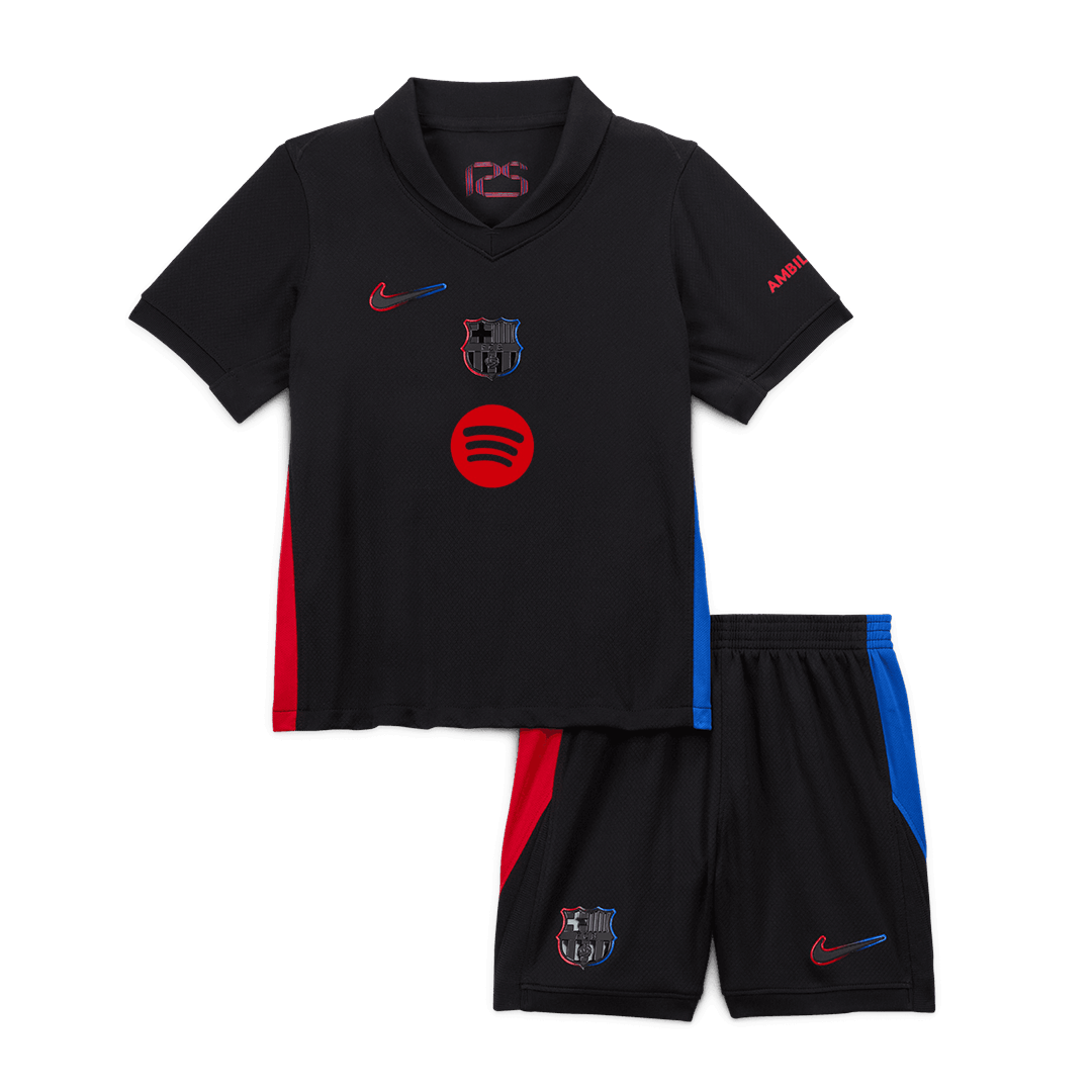 Kid's Barcelona Away Football Shirt Kit(Shirt+Shorts) 2024/25 - Spotify Logo Without Text