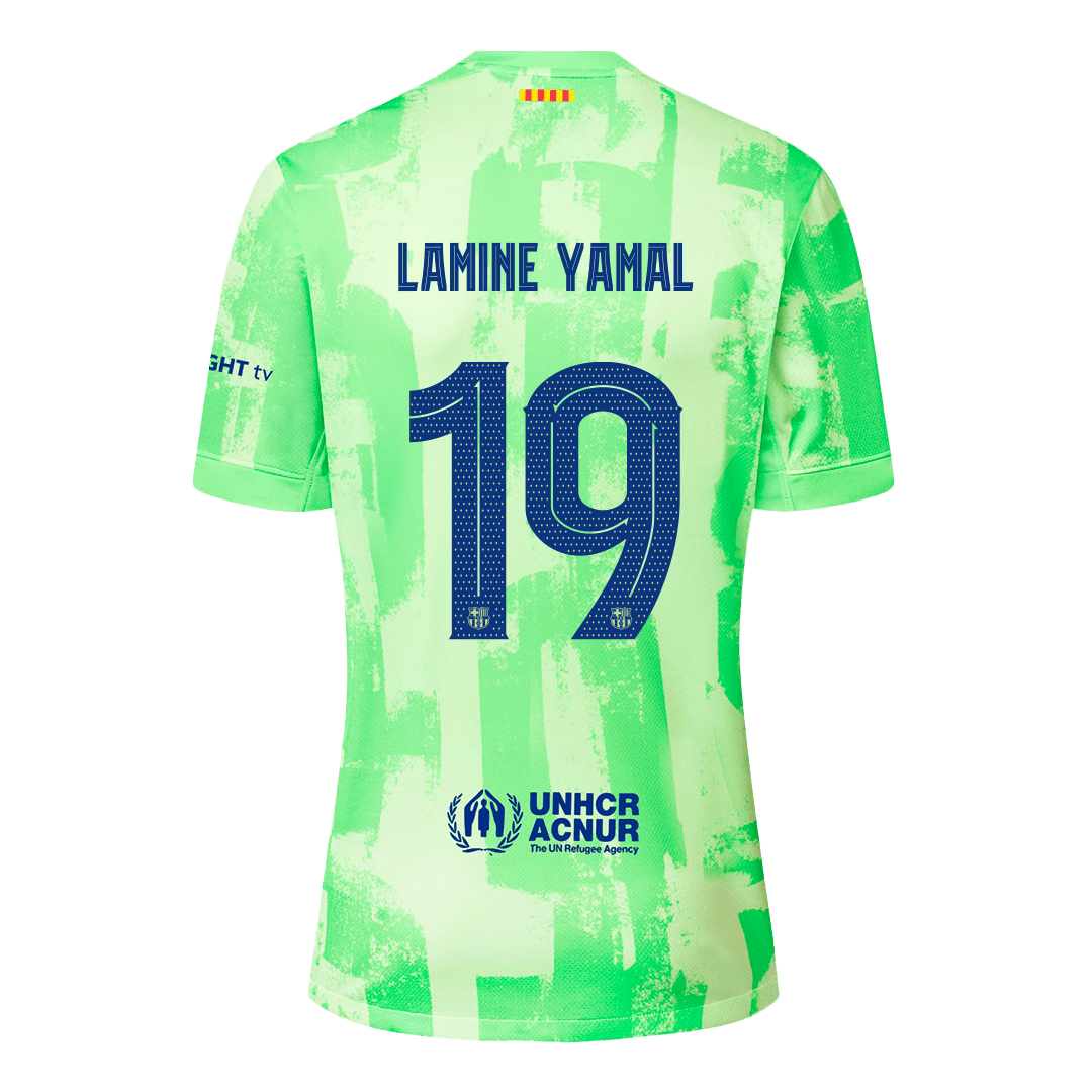 LAMINE YAMAL #19 Barcelona Third Away Soccer Jersey  - UCL£¨Spotify Logo Without Text£©