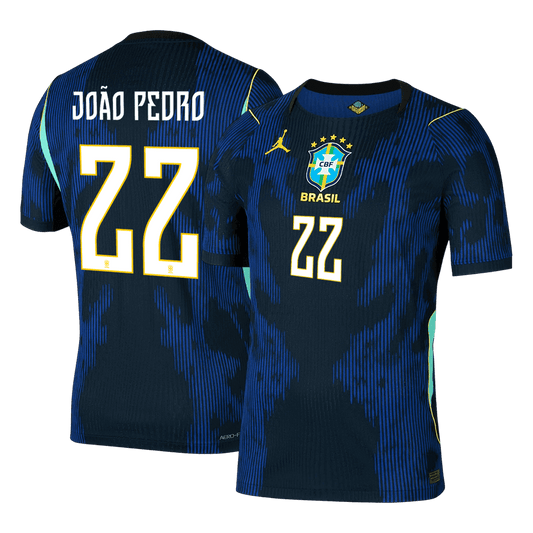 Authentic JOÃO PEDRO #22 Brazil Away Football Shirt 2026