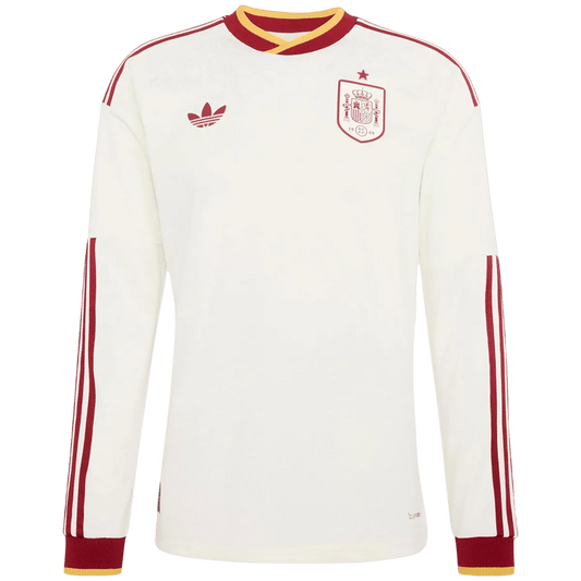 Men Fan 2026 Spain Away Long Sleeve Football Shirt World Cup 2026 White