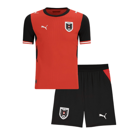 Kids' Austria Home football kit (shirt + shorts) World Cup 2026 Red